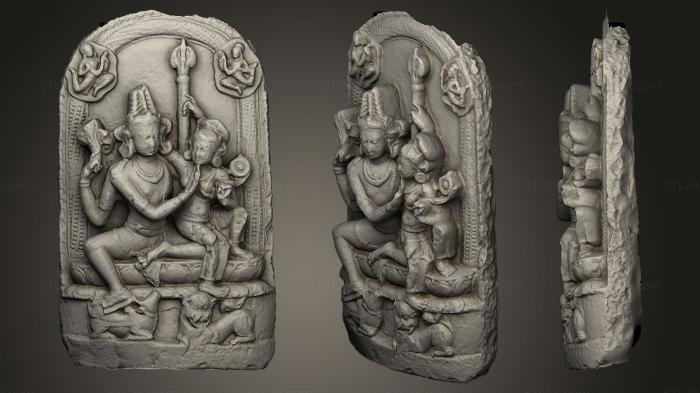 Скульптуры индийские (Ума Махешвара, STKI_0069) 3D модель для ЧПУ станка